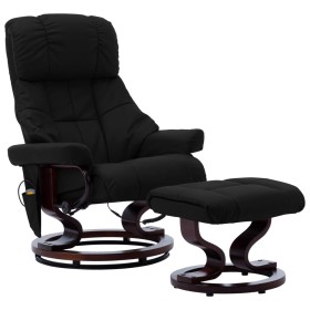 Sillón reclinable masaje cuero sintético madera curvada negro de vidaXL, Sillones de masaje eléctricos - Ref: Foro24-289865, ...