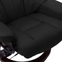 Sillón reclinable masaje cuero sintético madera curvada negro de vidaXL, Sillones de masaje eléctricos - Ref: Foro24-289865, ...