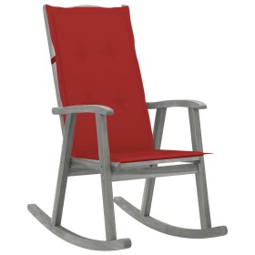 Rocking chair with solid gray acacia wood cushions by vidaXL, Garden chairs - Ref: Foro24-3064215, Price: 192,99 €, Discount: %