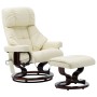 Sillón reclinable masaje cuero sintético madera curvada crema de vidaXL, Sillones de masaje eléctricos - Ref: Foro24-289866, ...