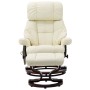 Sillón reclinable masaje cuero sintético madera curvada crema de vidaXL, Sillones de masaje eléctricos - Ref: Foro24-289866, ...