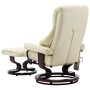 Sillón reclinable masaje cuero sintético madera curvada crema de vidaXL, Sillones de masaje eléctricos - Ref: Foro24-289866, ...