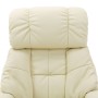 Sillón reclinable masaje cuero sintético madera curvada crema de vidaXL, Sillones de masaje eléctricos - Ref: Foro24-289866, ...