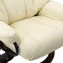 Sillón reclinable masaje cuero sintético madera curvada crema de vidaXL, Sillones de masaje eléctricos - Ref: Foro24-289866, ...