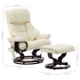 Sillón reclinable masaje cuero sintético madera curvada crema de vidaXL, Sillones de masaje eléctricos - Ref: Foro24-289866, ...