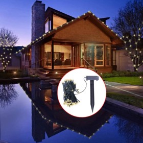 Tira de luces LED de Navidad energía solar blanco cálido de vidaXL, Luces de Navidad - Ref: Foro24-40698, Precio: 26,64 €, De...