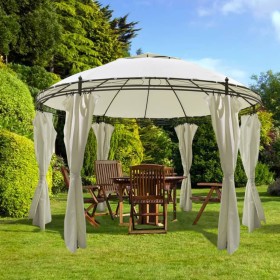 Round gazebo with curtains 3.5x2.7 m by vidaXL, Tents and gazebos - Ref: Foro24-41419, Price: 314,99 €, Discount: %