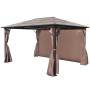 Cenador con cortina marrón aluminio 400 x 300 cm de vidaXL, Carpas y cenadores - Ref: Foro24-41626, Precio: 673,91 €, Descuen...