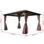 Cenador con cortina marrón aluminio 400 x 300 cm de vidaXL, Carpas y cenadores - Ref: Foro24-41626, Precio: 673,91 €, Descuen...