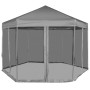 Sechseckiges Pop-Up-Zelt mit 6 Seitenwänden grau 3,6x3,1 m von vidaXL, Zelte und Pavillons - Ref: Foro24-42111, Preis: 194,66...