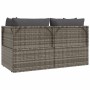 3-teiliges Gartenmöbel-Set und Kissen synthetisches Rattangrau von vidaXL, Outdoor-Sofas - Ref: Foro24-318675, Preis: 276,33 ...