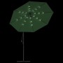 Hanging umbrella with LED lights and metal pole 300 cm green by vidaXL, Umbrellas - Ref: Foro24-42969, Price: 158,16 €, Disco...