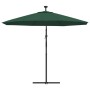 Hanging umbrella with LED lights and metal pole 300 cm green by vidaXL, Umbrellas - Ref: Foro24-42969, Price: 158,16 €, Disco...