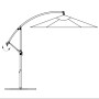 Cantilever parasol 3 m sand white by vidaXL, Umbrellas - Ref: Foro24-42202, Price: 110,99 €, Discount: %