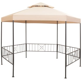 Sechseckige Gartenpergola/Pavillon beige 323x265 cm von vidaXL, Zelte und Pavillons - Ref: Foro24-43165, Preis: 225,40 €, Rab...