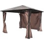 Cenador con cortina marrón aluminio 300 x 300 cm de vidaXL, Carpas y cenadores - Ref: Foro24-41625, Precio: 547,65 €, Descuen...