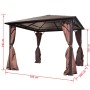 Cenador con cortina marrón aluminio 300 x 300 cm de vidaXL, Carpas y cenadores - Ref: Foro24-41625, Precio: 547,65 €, Descuen...