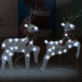 Christmas reindeer 2 units 40 LED silver by vidaXL, Christmas lights - Ref: Foro24-342684, Price: 22,99 €, Discount: %