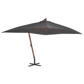 Cantilever side umbrella with gray wooden pole 400x300 cm by vidaXL, Umbrellas - Ref: Foro24-44491, Price: 207,90 €, Discount: %