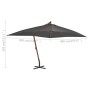 Cantilever side umbrella with gray wooden pole 400x300 cm by vidaXL, Umbrellas - Ref: Foro24-44491, Price: 208,99 €, Discount: %