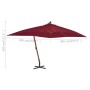 Sombrilla lateral voladiza poste madera rojo burdeos 400x300 cm de vidaXL, Sombrillas - Ref: Foro24-44493, Precio: 202,48 €, ...