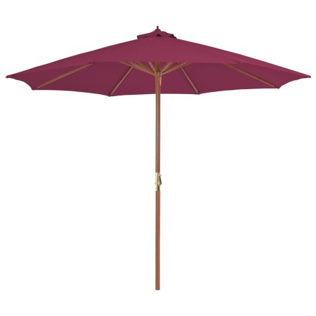 Garden umbrella with wooden pole 300 cm burgundy by vidaXL, Umbrellas - Ref: Foro24-44497, Price: 88,99 €, Discount: %