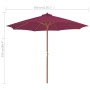 Garden umbrella with wooden pole 300 cm burgundy by vidaXL, Umbrellas - Ref: Foro24-44497, Price: 88,99 €, Discount: %