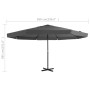 Garden umbrella with anthracite gray aluminum pole 500 cm by vidaXL, Umbrellas - Ref: Foro24-44474, Price: 270,98 €, Discount: %