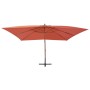 Sombrilla lateral voladiza poste de madera terracota 400x300 cm de vidaXL, Sombrillas - Ref: Foro24-44494, Precio: 167,97 €, ...