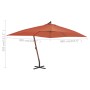 Sombrilla lateral voladiza poste de madera terracota 400x300 cm de vidaXL, Sombrillas - Ref: Foro24-44494, Precio: 167,97 €, ...