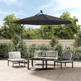 Cantilever umbrella with LED lights and steel post 300 cm anthracite by vidaXL, Umbrellas - Ref: Foro24-44521, Price: 156,99 ...