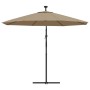 Cantilever umbrella with LED lights and steel pole 300 cm taupe by vidaXL, Umbrellas - Ref: Foro24-44522, Price: 156,99 €, Di...