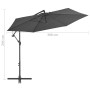 Freischwinger mit Aluminiumstange 300 cm anthrazitgrau von vidaXL, Sonnenschirme - Ref: Foro24-44509, Preis: 100,81 €, Rabatt: %