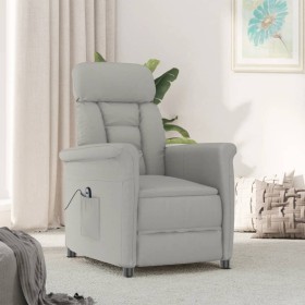 Sillón reclinable eléctrico piel de ante sintética gris claro de vidaXL, Sillones - Ref: Foro24-3073586, Precio: 278,74 €, De...