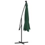 Sombrilla voladiza con luces LED y poste de metal 350 cm verde de vidaXL, Sombrillas - Ref: Foro24-44524, Precio: 184,98 €, D...