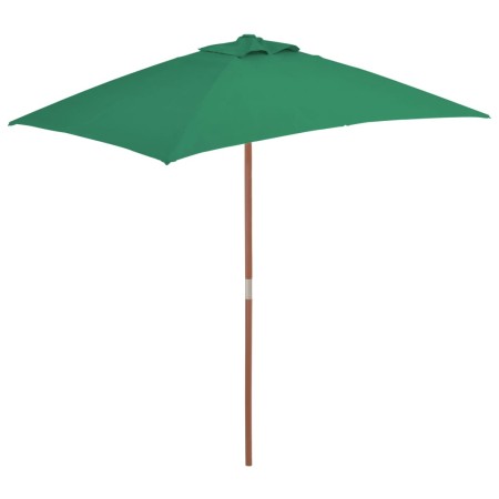 Garden umbrella with wooden pole 150x200 cm green by vidaXL, Umbrellas - Ref: Foro24-44534, Price: 41,48 €, Discount: %