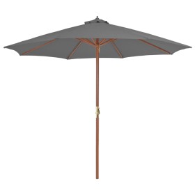 Garden umbrella with wooden pole 300 cm anthracite by vidaXL, Umbrellas - Ref: Foro24-44495, Price: 80,99 €, Discount: %