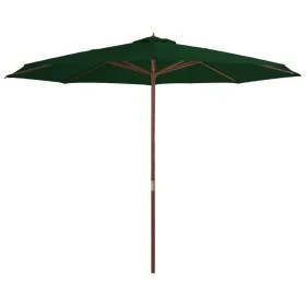Sombrilla de jardín con palo de madera 350 cm verde de vidaXL, Sombrillas - Ref: Foro24-44528, Precio: 141,97 €, Descuento: %