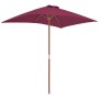 Garden umbrella with wooden pole 150x200 cm burgundy by vidaXL, Umbrellas - Ref: Foro24-44537, Price: 51,90 €, Discount: %