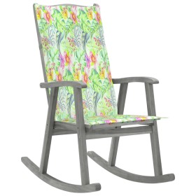 Rocking chair with solid gray acacia wood cushions by vidaXL, Garden chairs - Ref: Foro24-3064221, Price: 199,44 €, Discount: %