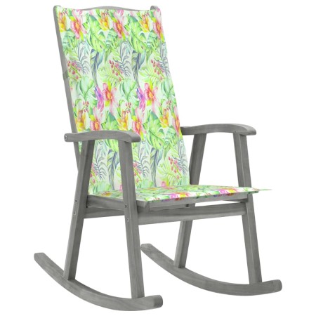 Rocking chair with solid gray acacia wood cushions by vidaXL, Garden chairs - Ref: Foro24-3064221, Price: 199,99 €, Discount: %