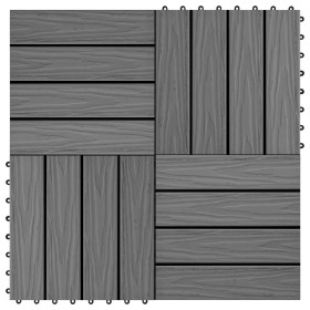 Porch tiles deep relief WPC 30x30 cm 1 m² gray 11 units by vidaXL, Floors and carpets - Ref: Foro24-45035, Price: 78,19 €, Di...