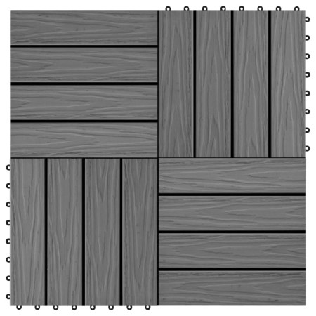 Verandafliesen tiefes Relief WPC 30x30 cm 1 m² grau 11 Einheiten von vidaXL, Böden und Teppiche - Ref: Foro24-45035, Preis: 7...