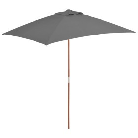 Garden umbrella with wooden pole 150x200 cm anthracite by vidaXL, Umbrellas - Ref: Foro24-44535, Price: 47,34 €, Discount: %