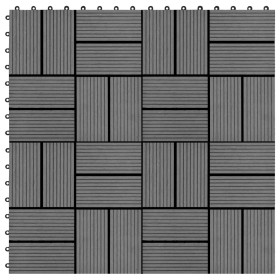 WPC porch tiles 30x30 cm 1 m² gray 11 units by vidaXL, Floors and carpets - Ref: Foro24-45030, Price: 49,99 €, Discount: %