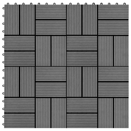 WPC porch tiles 30x30 cm 1 m² gray 11 units by vidaXL, Floors and carpets - Ref: Foro24-45030, Price: 54,86 €, Discount: %