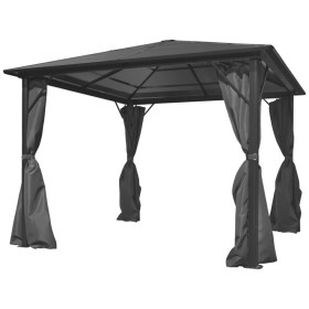 Gazebo with anthracite gray aluminum curtain 300x300 cm by vidaXL, Tents and gazebos - Ref: Foro24-44889, Price: 635,67 €, Di...