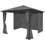 Cenador con cortina gris antracita aluminio 300x300 cm de vidaXL, Carpas y cenadores - Ref: Foro24-44889, Precio: 635,66 €, D...