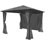 Cenador con cortina gris antracita aluminio 300x300 cm de vidaXL, Carpas y cenadores - Ref: Foro24-44889, Precio: 635,66 €, D...