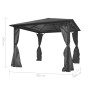 Cenador con cortina gris antracita aluminio 300x300 cm de vidaXL, Carpas y cenadores - Ref: Foro24-44889, Precio: 635,66 €, D...